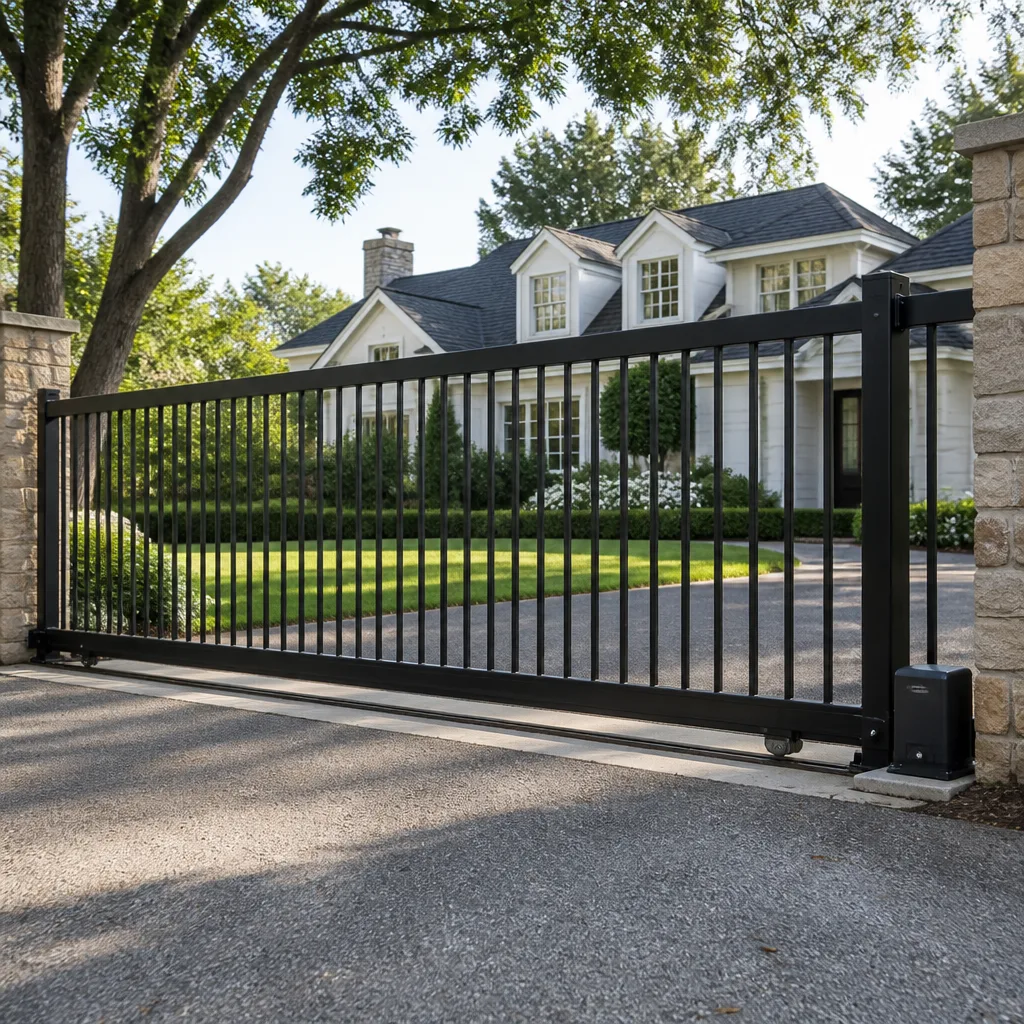Sliding driveway gates